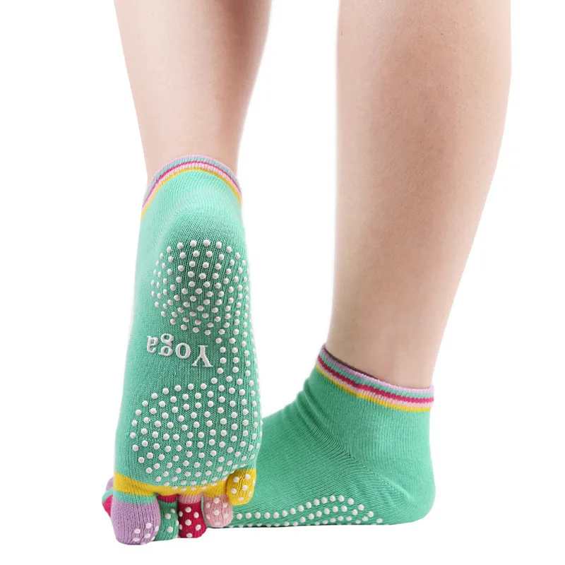 2 пара/лот женские носки для йоги с пятью пальцами цветные противоскользящие