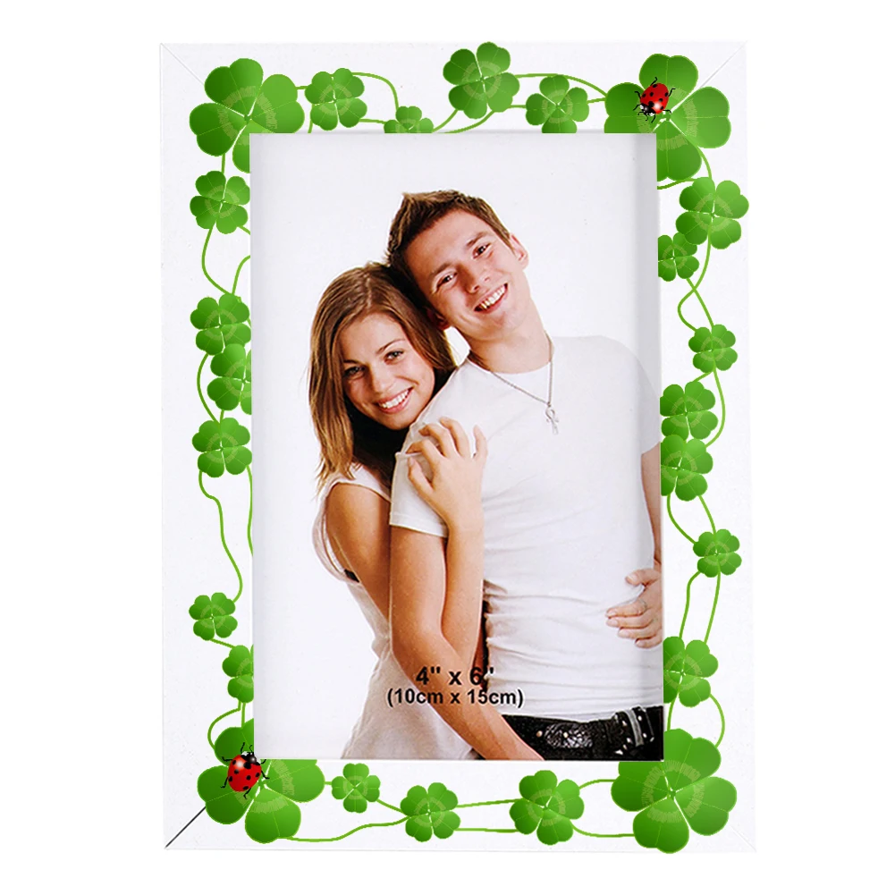 

Wooden Photo Frame Side Table Cadre Photos Four Leaf Clover Home DIY Decoration 5-10 Inch Modern Picture Frames Friends Gifts