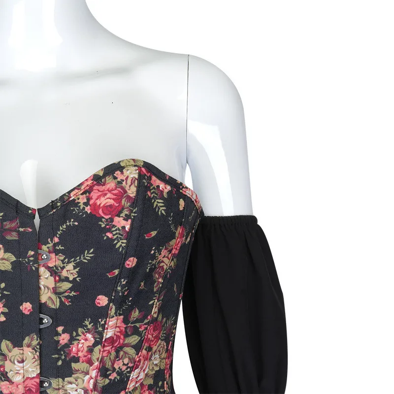 

2020 Autumn Winter Floral Print Crop Tops Women T-Shirts Sexy Club Slash Neck T Shirt Female Bandage Long Sleeve Tees Tops Woman