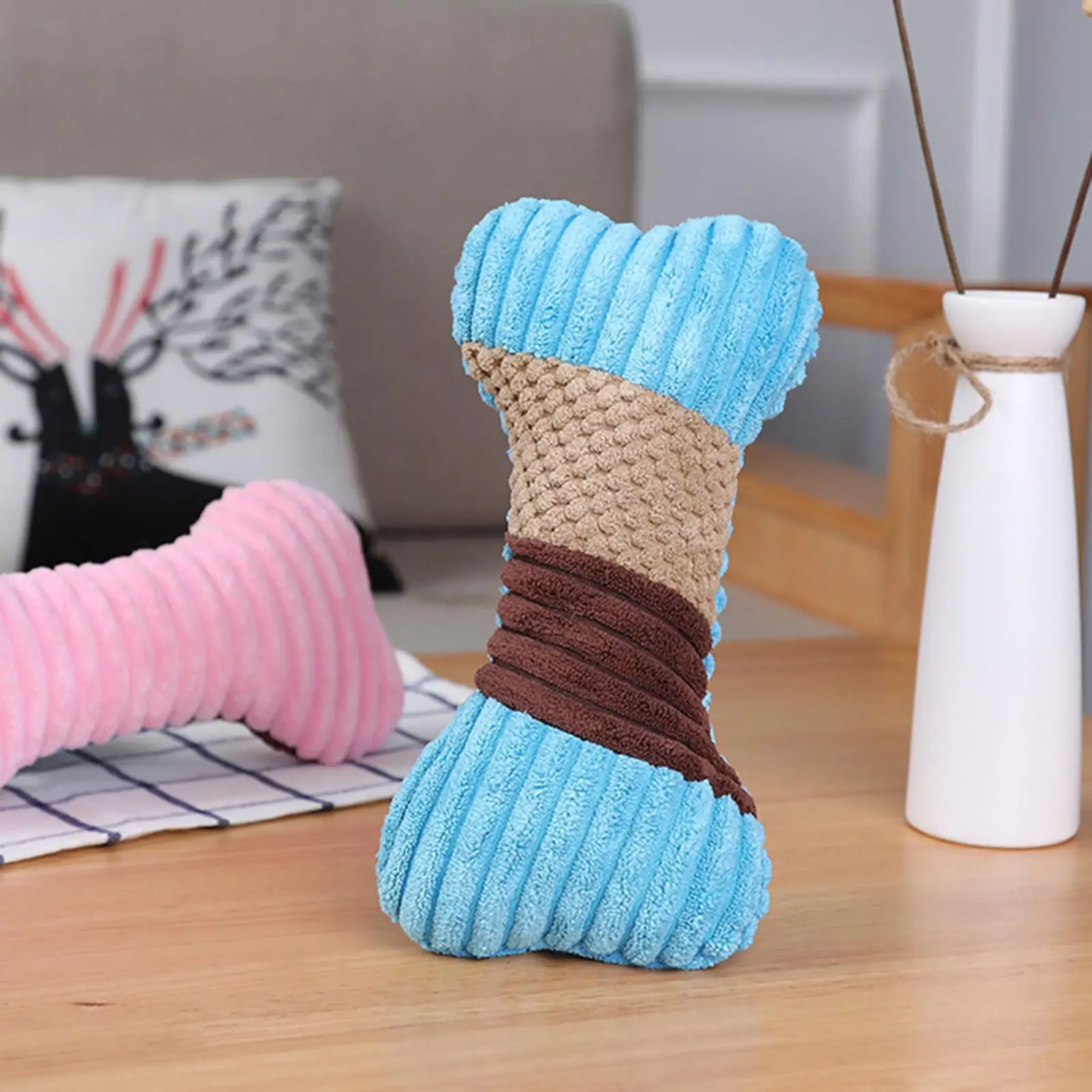

Bone Shape Wear-resistant Teether Dog Pillow Pet Puppy Interaction Toy Supplies Wear Resistance Safe Dog Supplies Toys