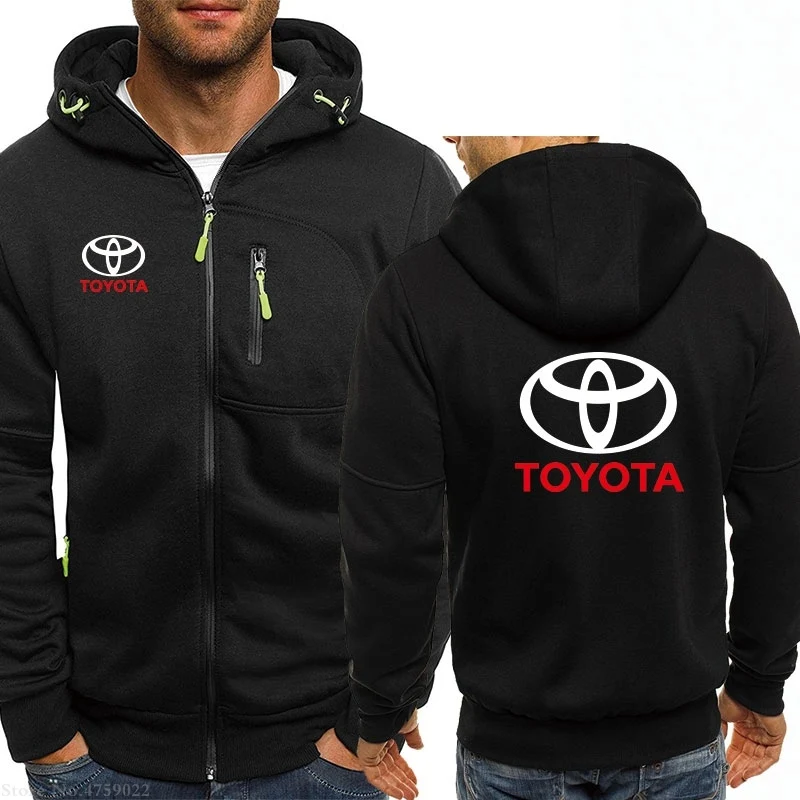 

Men Hoodie Toyota Car Logo Print Zipper Sweatshirt 2021 Autumn Winter Long-sleeved Hooded Coats Fashion Trend Jacket Men Clothes