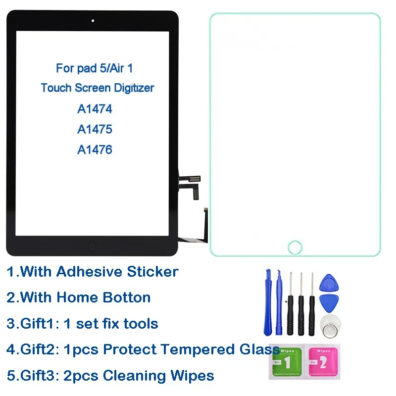 Новинка для iPad Air 1 5 A1474 A1475 A1476 сенсорный экран дигитайзер и кнопка Home Переднее