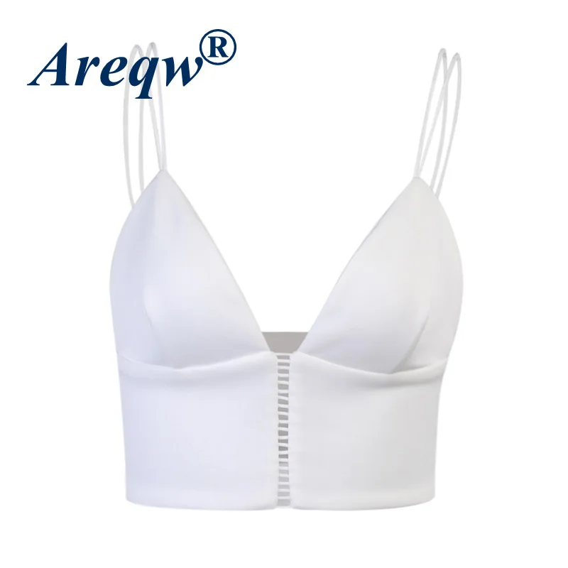 

2021 Summer New Sling Top Sexy Hollow Solid Color Self-cultivation Halter Small Vest Women