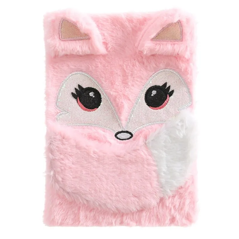 

80 Sheets Cute Embroidery Photo Fold Notepad Colorful Animal Fox Plush Notebooks Girl Portable Travel Diary Planner Stationery