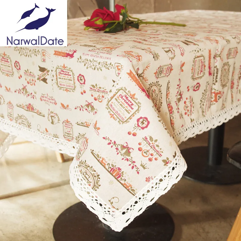 Скатерть с рисунком праздничная скатерть кружевными краями домашний чехол для