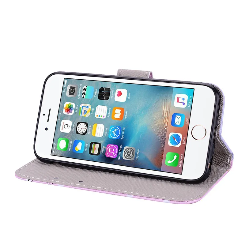 Leather Wallet Case for Fundas IPhone 11 Coque 5 6 6S 7 8 Plus SE X XR Pro XS Max Cover Cartoon Flip Book House | Мобильные телефоны