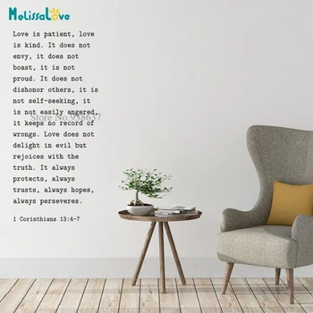 Love is Patient Love is Kind Quote Wall Decal Sticker Scripture Christian home stickers BA599