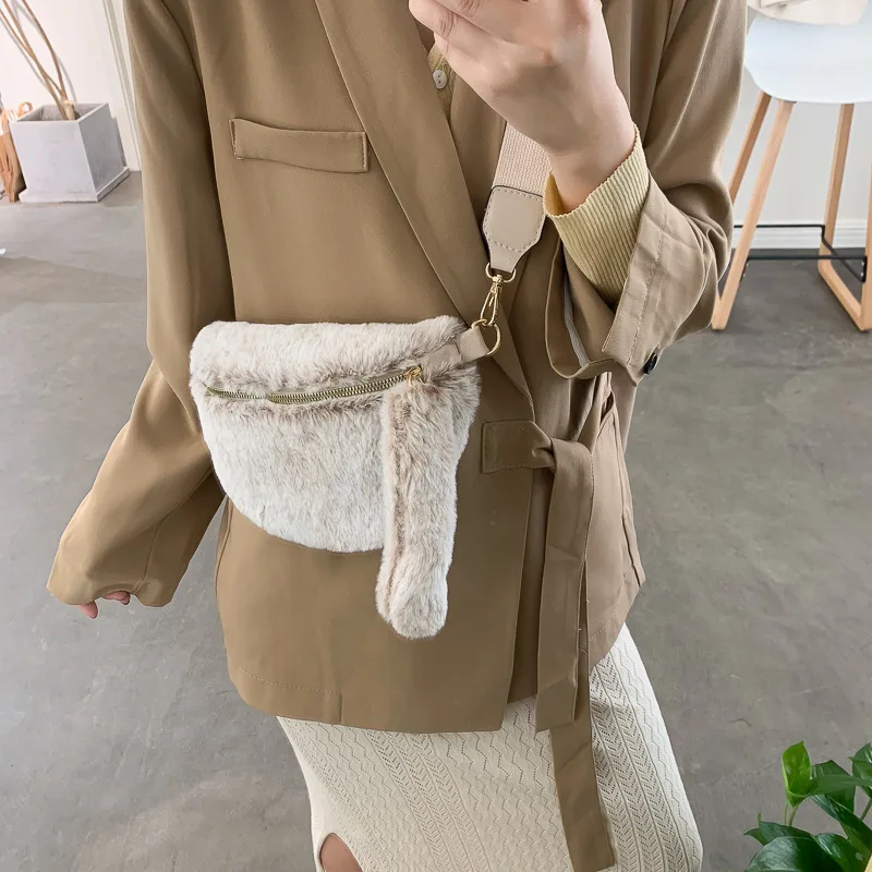Новинка 2019 Корейская зимняя меховая сумка из натурального меха нагрудная через