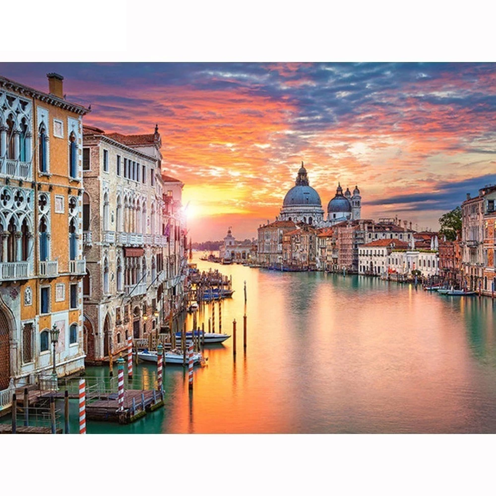 

Diamond Embroidery Venice Diy Diamond Mosaic Complete Quadrant Drill Landscape Diamond Painting Stones Garden Decor