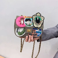 denim women luxury designer handbag 2021 shopper purse girl fashion casual individuality cartoon spoof print chain shoulder bags
