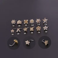 1pc 20g cz nose stud ear bone cartilage piercing stud earrings for women tragus rook conch helix daith labret puncture jewelry