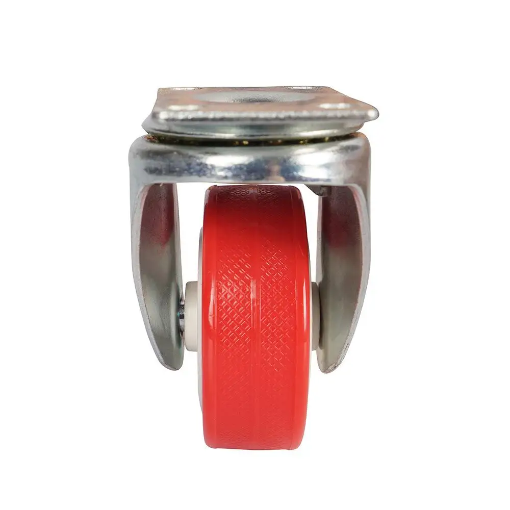 

4 Pcs/Lot 2 Inch Pvc Red Square Piece Universal Caster Mute Durable Wheel Movable Furniture Cart