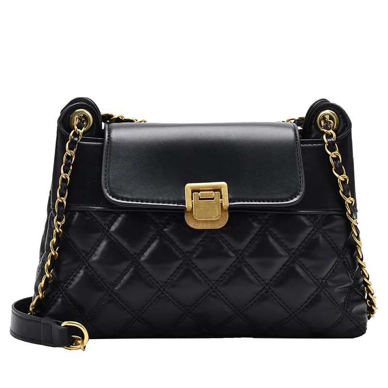 

Lingge Luxury Women Brand Handbags 2021 Vintage Women's Designer Small Shoulder Bags Ladies Chain PU Leather Crossbody Bag Purse