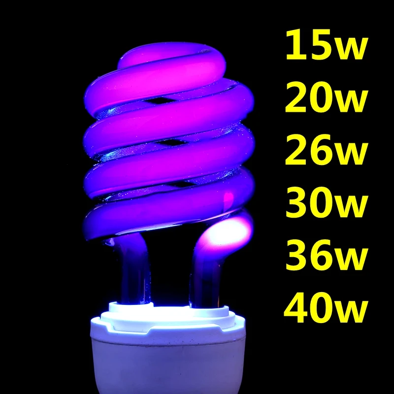 220V E27 15 40W UV светильник лампы УФ ультрафиолетовые люминесцентные CFL