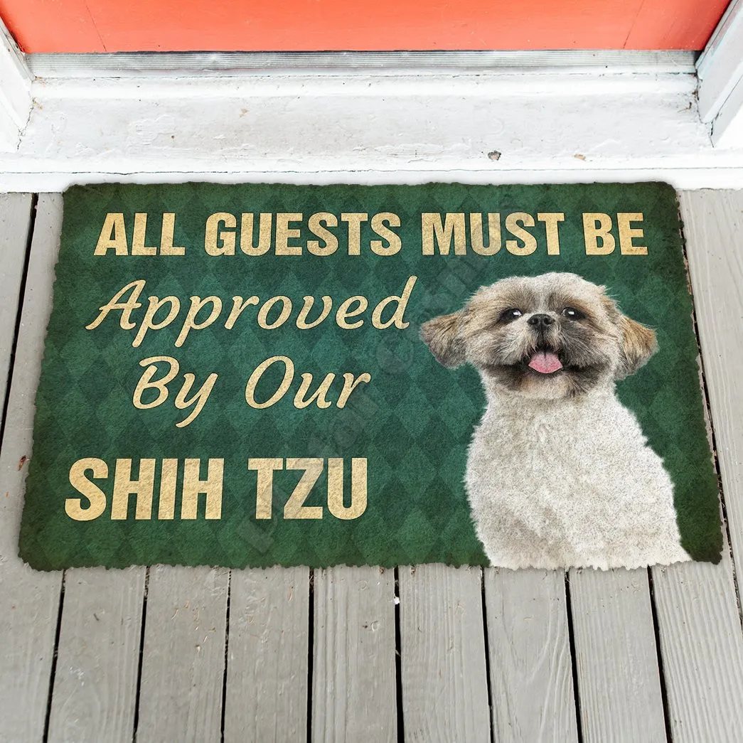 

3D Must Be Approved By Our Shih Tzu Custom Doormat Non Slip Door Floor Mats Decor Porch Doormat