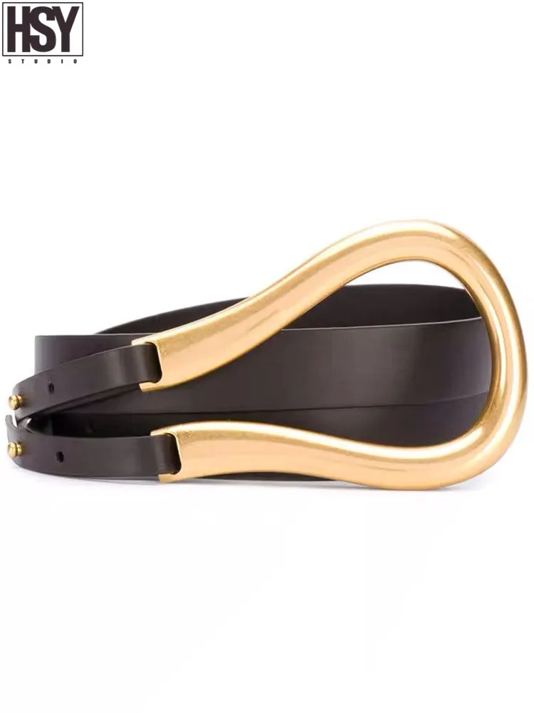 【HSY】2019 осень зима новые модные женские Ins Горячая Металлическая изогнутая