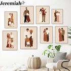 Картина на холсте Счастливая семья в скандинавском стиле, постер с родителями и детьми, картина с надписью Love, современное домашнее украшение, без рамки, подарок