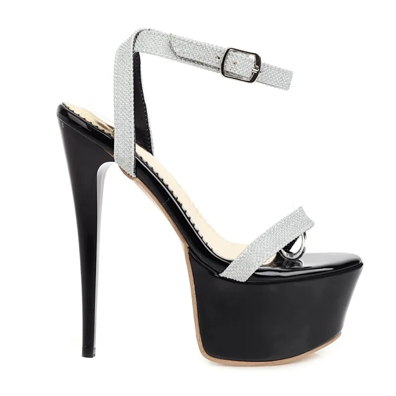 

Summer thin heel high heel waterproof platform open toe sandals women's shoes large 40-48 small 31 32 33