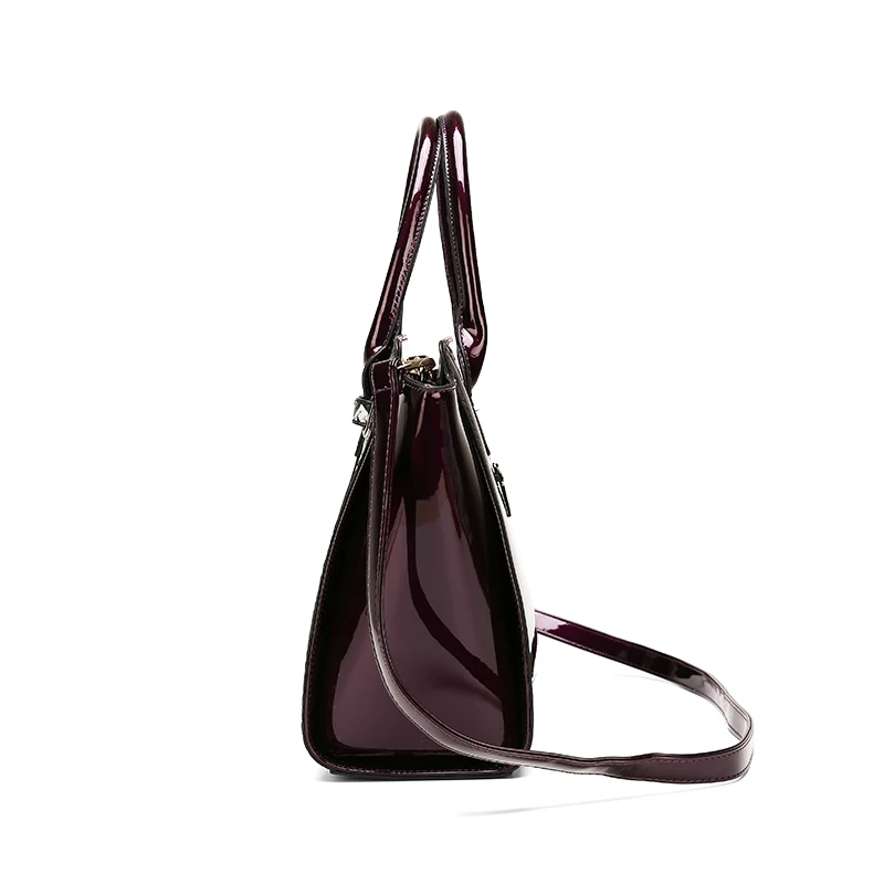 Сумка-тоут женская из лакированной кожи роскошный саквояж с крокодиловым узором