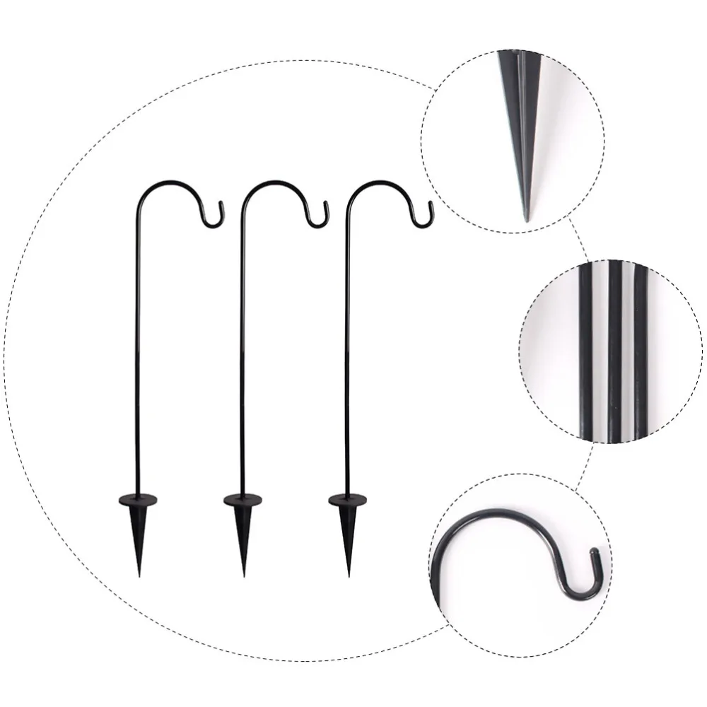 

3Pcs Outdoor Shepherd Hooks Courtyard Hanging Hooks Practical Garden Stakes