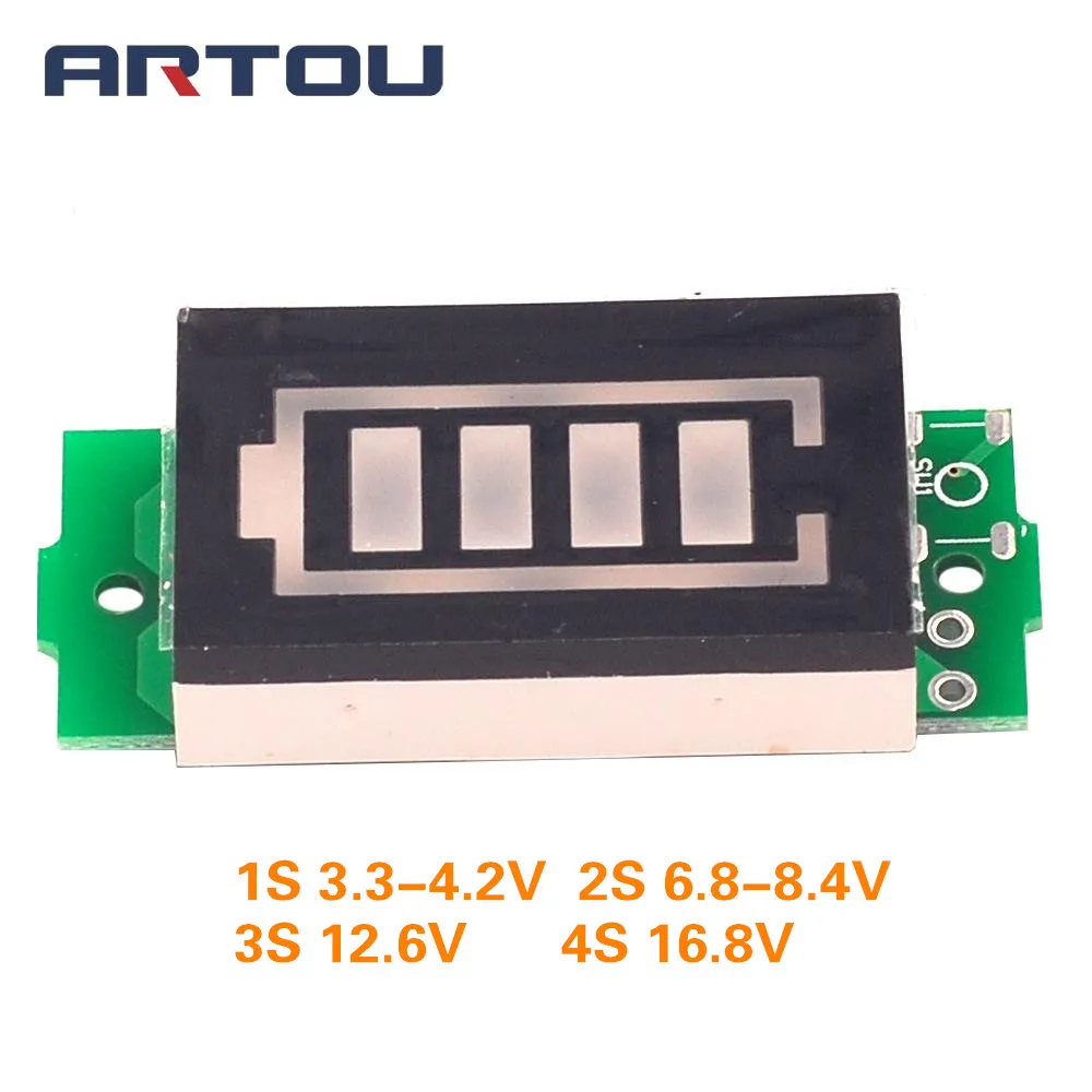 Индикатор емкости литиевого аккумулятора 1S 2S 3S 4S 4 Series 16 8 в синий дисплей тестер