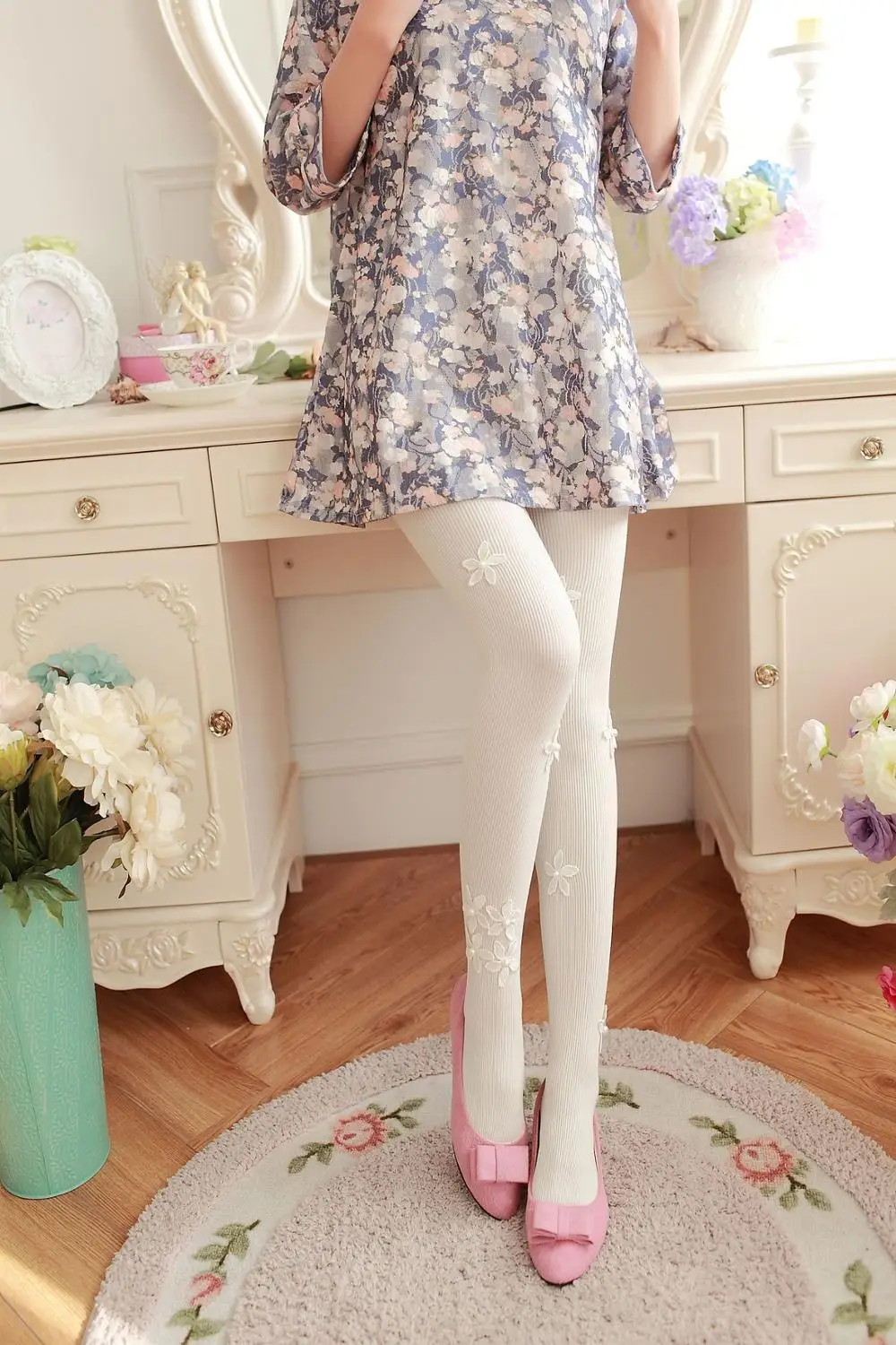 Новинка женские модные колготки с цветами высококачественные прозрачные ручной