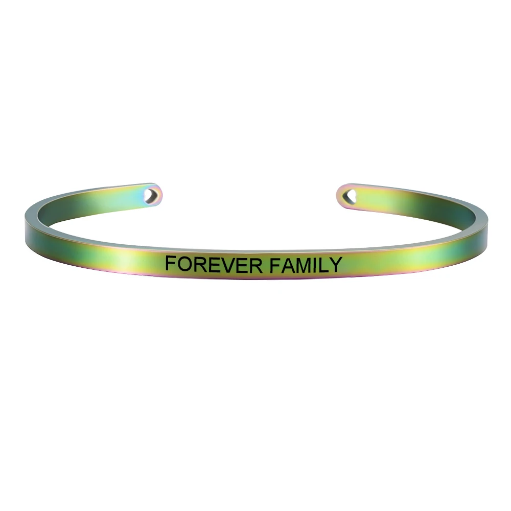 Радуга Цвет браслет Нержавеющая сталь по индивидуальному заказу с гравировкой