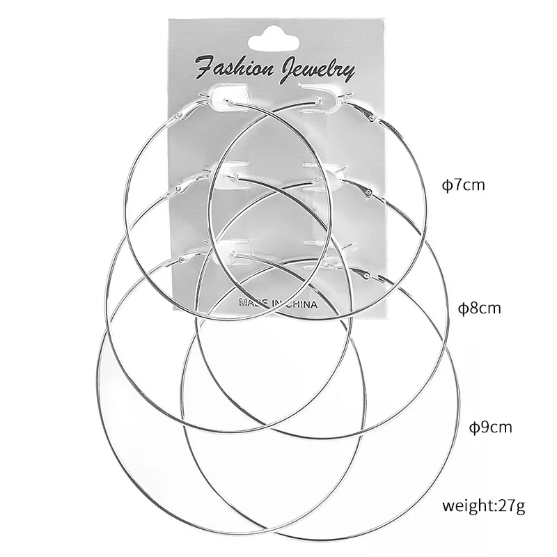MissCyCy большой круг комплект серег-колец для женщин простой Панк стиль Brincos круглые серьги вечерние ювелирные изделия подарок 12 пара/лот Новинка - Окраска металла: E3459