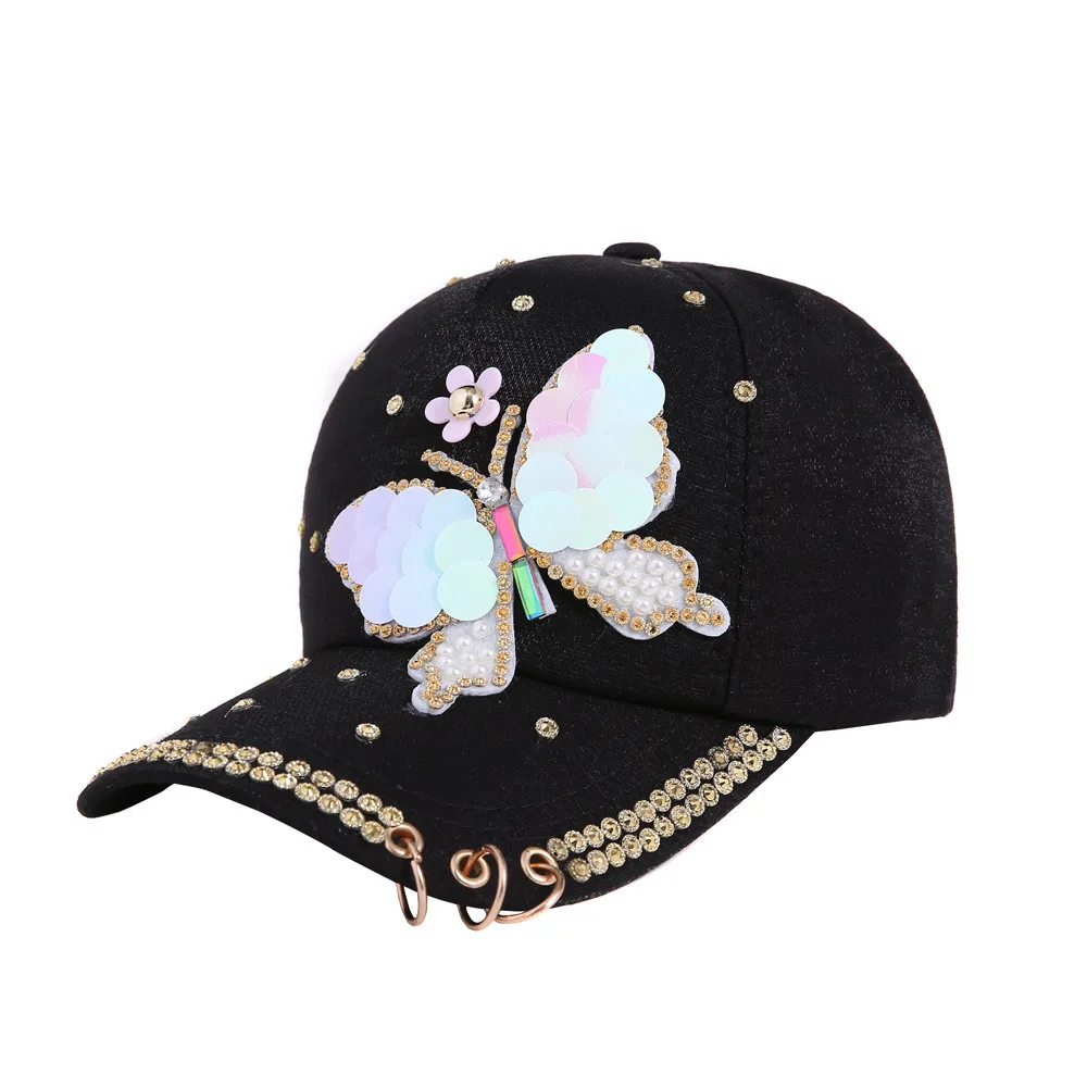 

Sagace Baseball Cap Hats For Women Baseball Cap Hip Hop Adjustable Performance Curve Cap With Ring Butterfly Hip Hop Caps