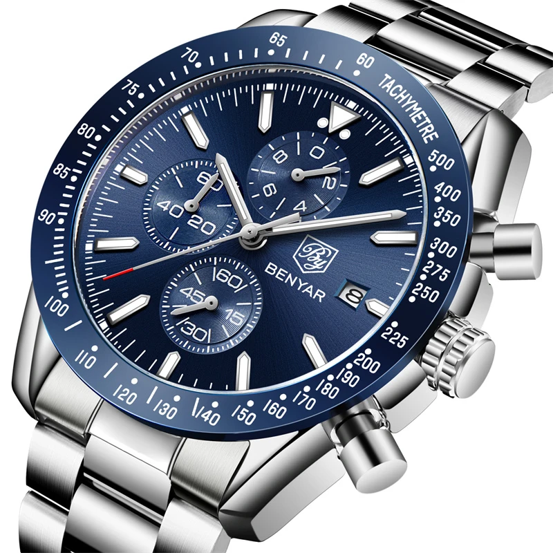 

2021 Watch for Men Top Luxury Brand Chronograph Male Sport Watches Waterproof Stainless Steel Quartz Watch Male Relojes Hombre
