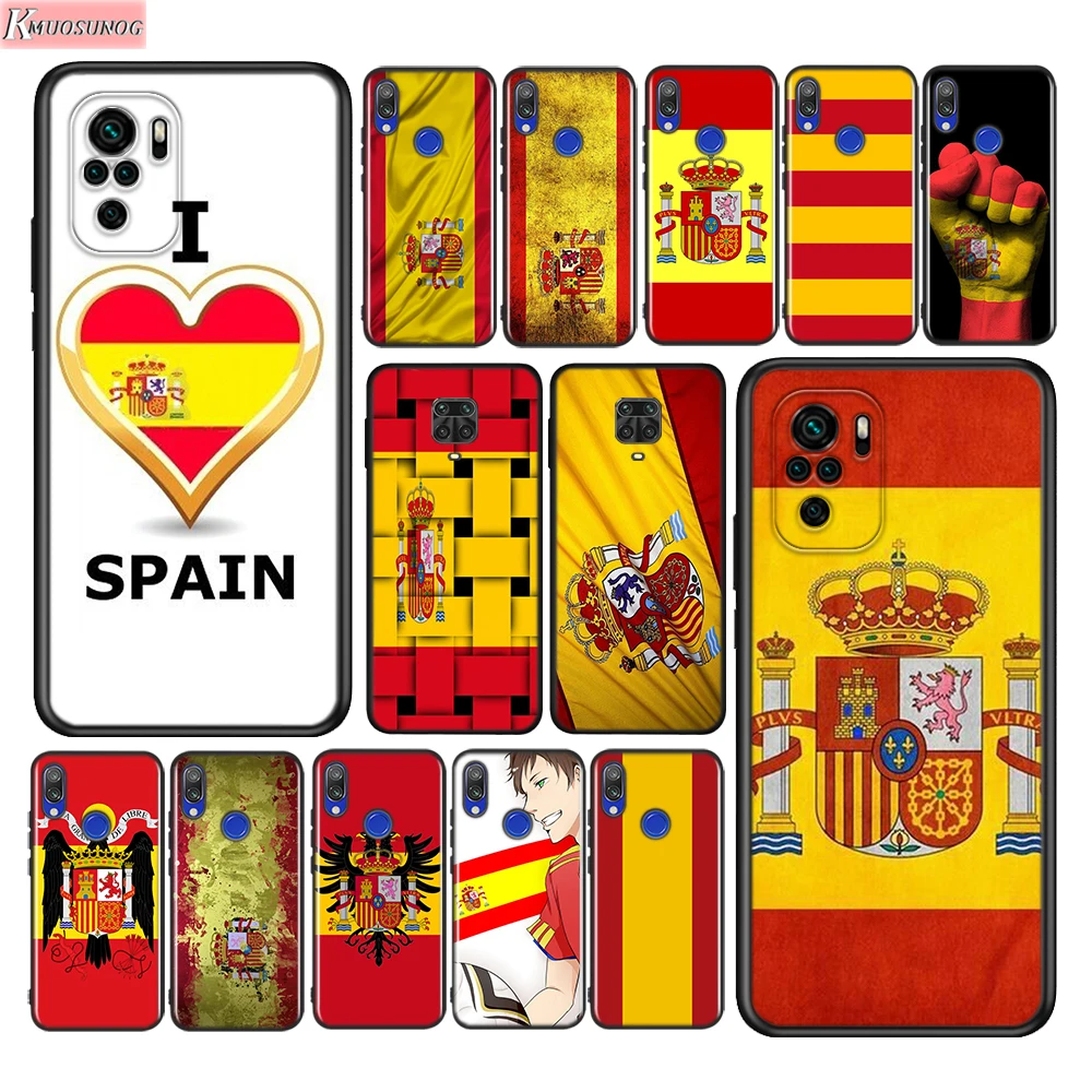 

Spain Spanish Flag Silicone Cover For Xiaomi Redmi Note 10 10S 9 9S Pro Max 9T 8T 8 7 6 5 Pro 5A Phone Case