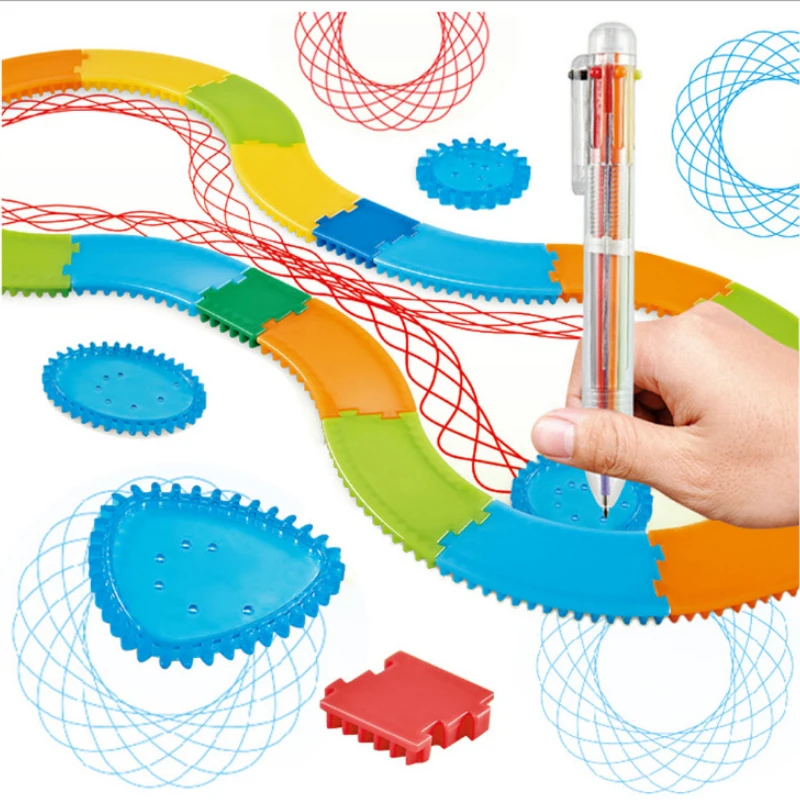 SZ пар 31 33 шт spirographer набор игрушек для рисования Блокировка Шестерня колеса