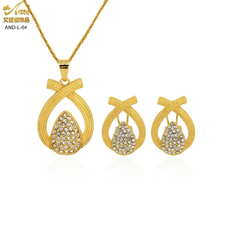 

ANIID Womens Necklace Set Earring Wedding Jewelry Woman Indian Jewellery Saudi Arabia Gold Plated Dubai Design