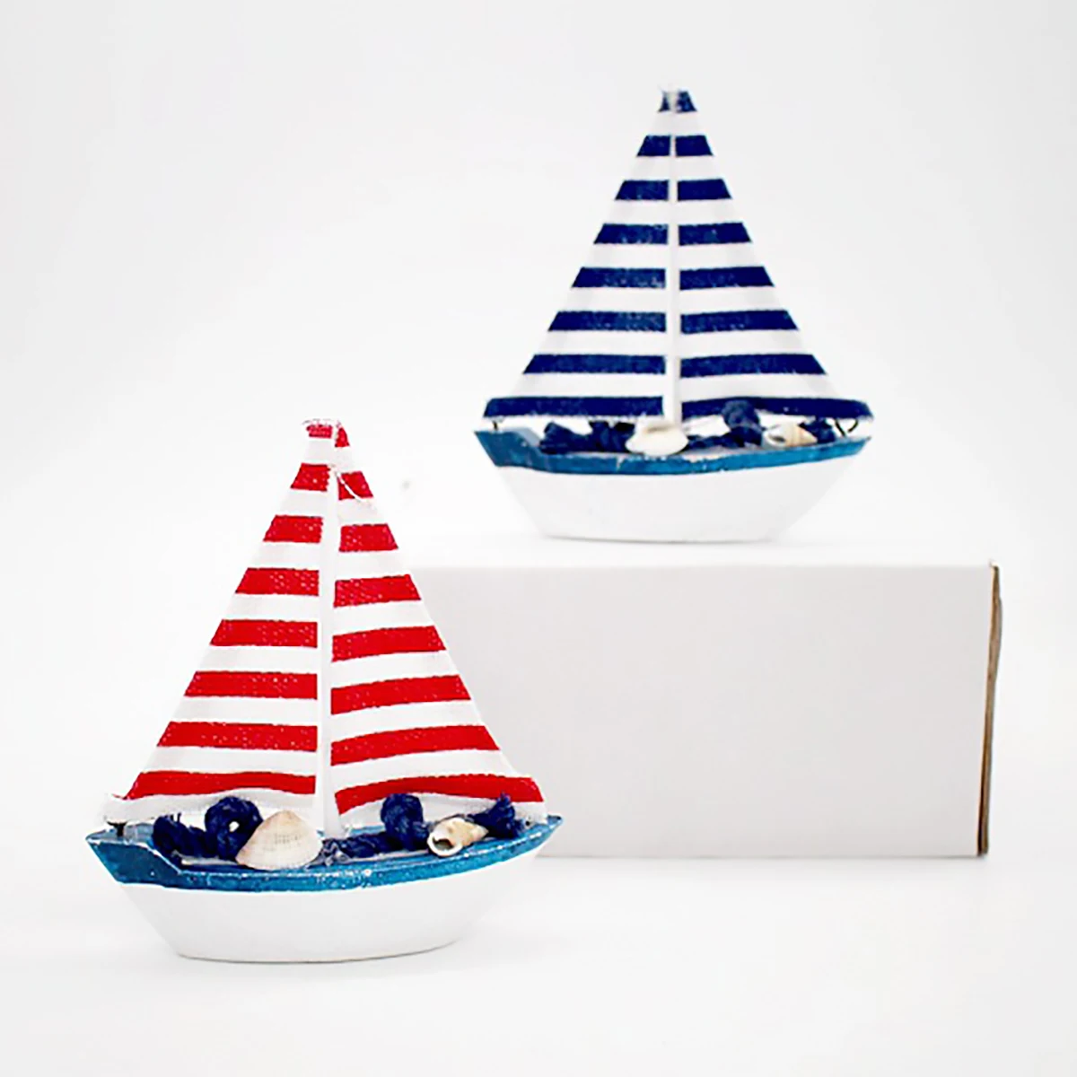 Cute Mini Sailing Boat Model Nautical Home Decor Cloth Sailboat Flag Table Ornament Wood Crafts Toy Kids Gift Drop ship | Дом и сад