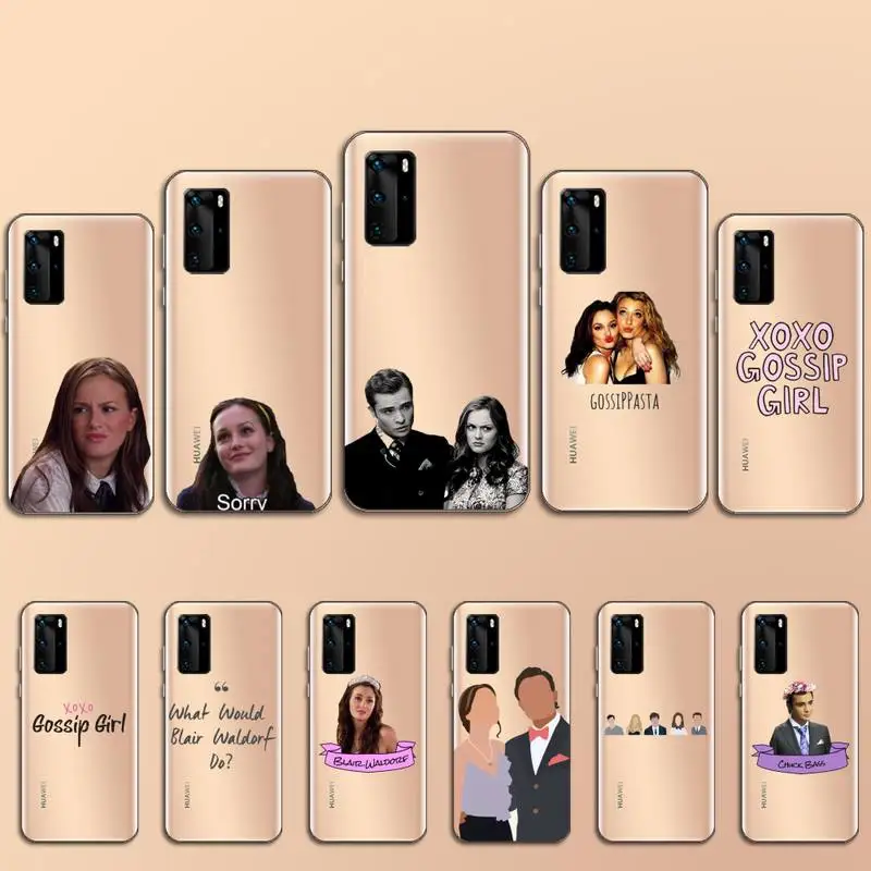 Прозрачный чехол для телефона со Сплетницей и надписью Best Friends Huawei P20 P30 P40 lite pro P