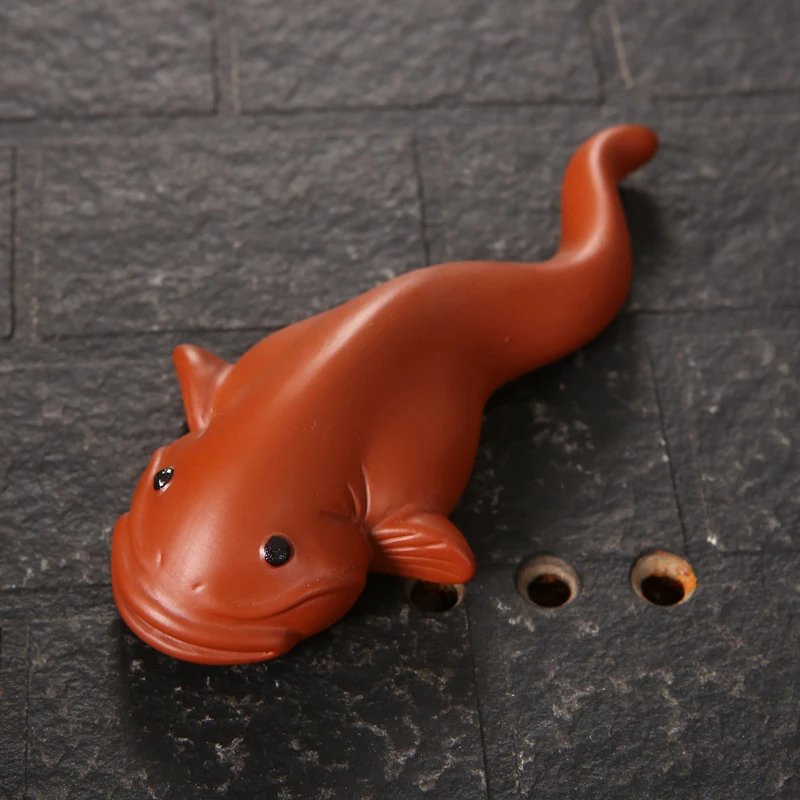 Фиолетовая глина Чай Pet Исин статуя статуэтки в виде рыб китайские чайный набор