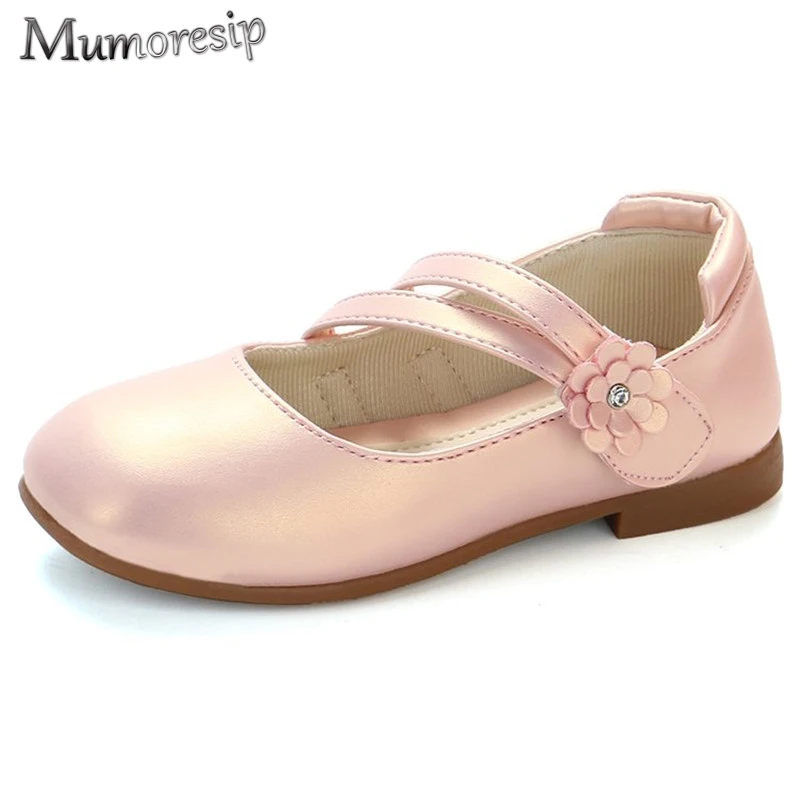 Туфли детские на плоской подошве для девочек средний и большой размер свадьбы