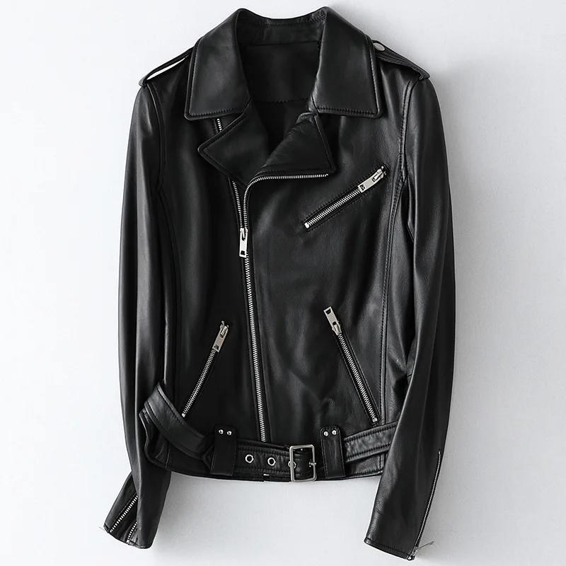 

Женская мотоциклетная куртка из натуральной кожи, WPY1377