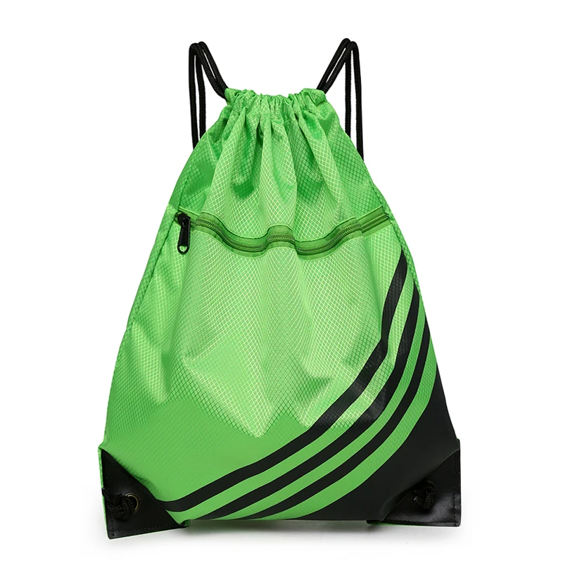 

14" Drawstring Pocket Drawstring Backpack Simple Lightweight Waterproof Sports Fitness Backpack Basketball Bag Football Bag