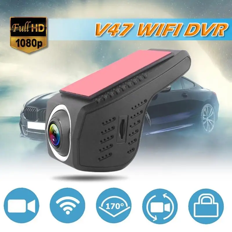 V47 WiFi Car DVR Camera Full HD 1080p 170 Degree Lens WDR G-sensor Night Vision Dashcam Digital Video Recorder | Автомобили и