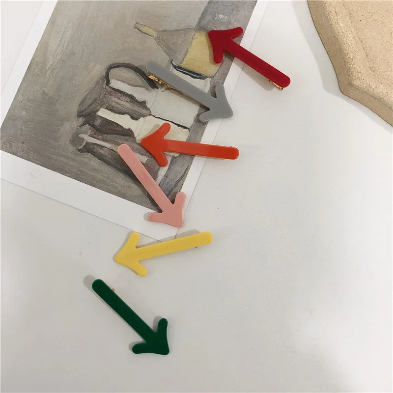 6 7 см Мода Стрелка заколки для волос конфеты Цвета пластиковые идеальный подарок