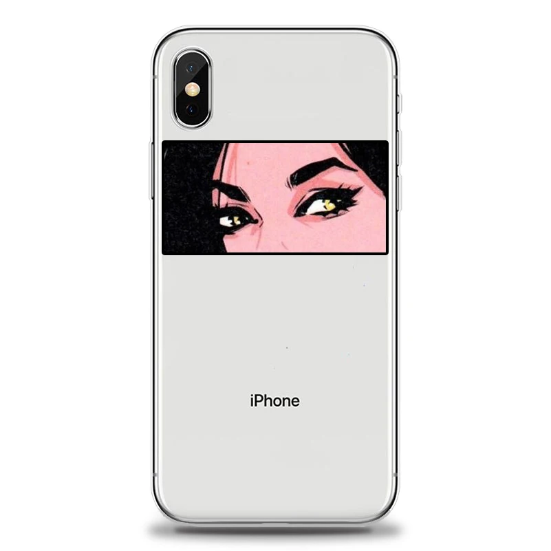 Горячий чехол для девочек с мультяшными глазами iphone X XR XS Max мягкий силиконовый