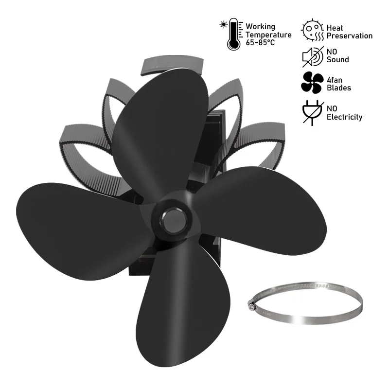 

4 лезвия, подвесная фотомагнитная деревянная горелка Ecofan, тихая домашняя фотография, эффективное распределение тепла