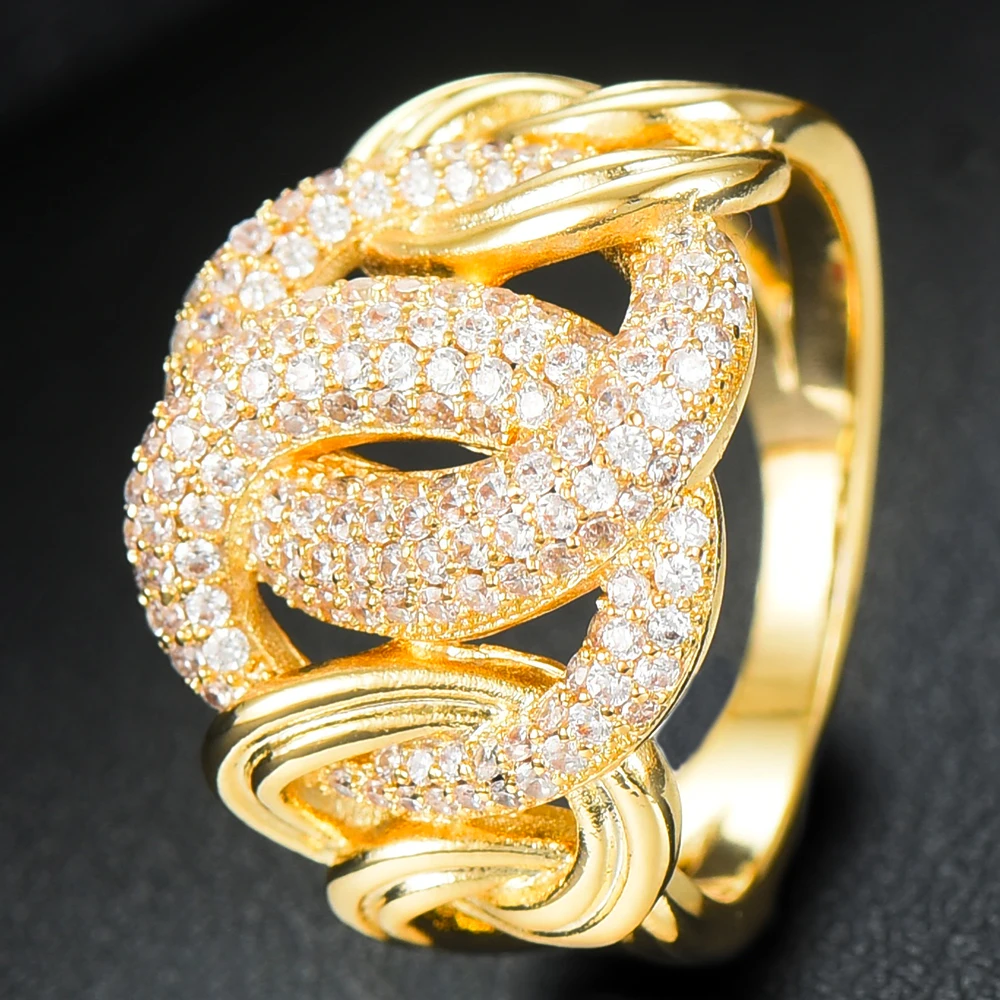 GODKI Роскошные звеньевые цепи толстые кольца с цирконием камни 2020 женские