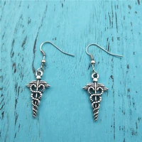 caduceus nurses charm creative earringsvintage fashion jewelry women christmas birthday gifts accessories pendants zinc alloy