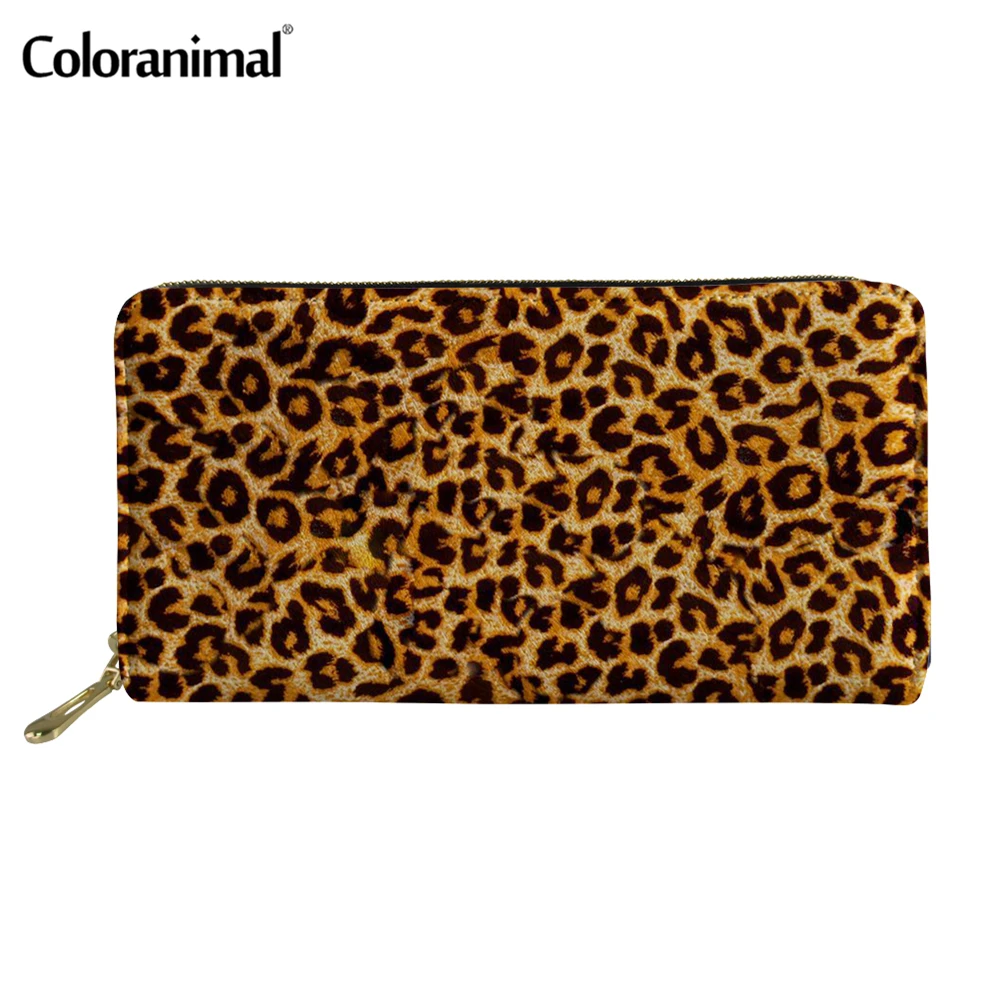 

Coloranimal PU Leather Women Wallet Fashion Leopard Printing Ladies Clutch Purse Protable Credit Card Holder Casaul Money Bag