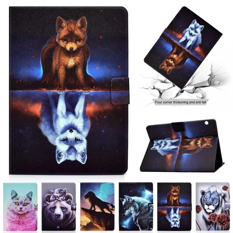 

Tablet Cover For Huawei T5 Case 10.1 inch Wolf Lion Fox Animal Cover Funda For Huawei Mediapad T5 10 Case Coque