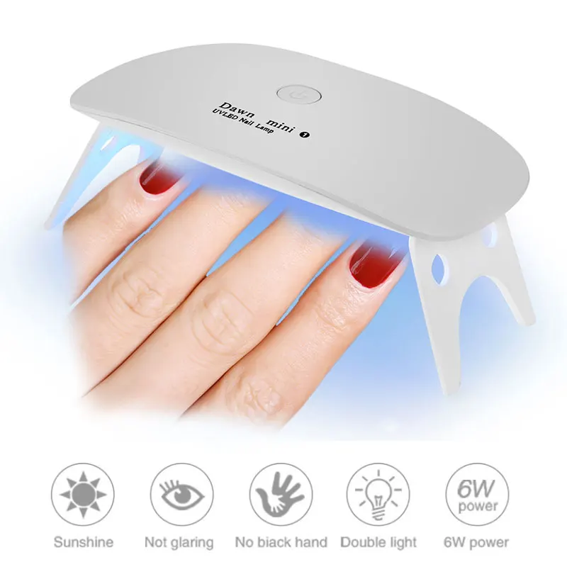 Светодиодный мини УФ лампа для сушки гель лака с USB зарядкой таймер 45s 60s