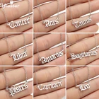 Ожерелье и подвеска Yiustar со старыми английскими буквами зодиака, ожерелье из нержавеющей стали с 12 созвездиями Лев Овен очков, ожерелье для женщин