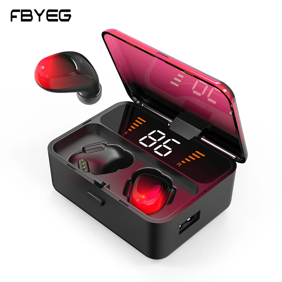 ES01 TWS светодиодный Bluetooth наушники V5.0 Touch беспроводные наушники 9D стерео спортивные водонепроницаемые гарнитура с микрофоном